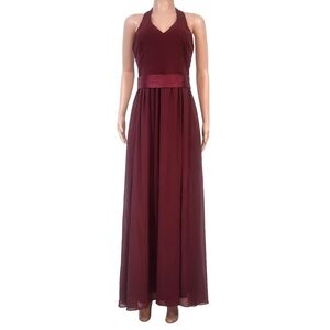 Bill Levkoff Wine Long Chiffon Bridesmaids Dress 1460